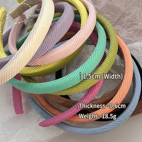 Cerchietto Imbottito a Coste Dolce Serie Creamy Tessuto Twill Per Donna Copricapo in Spugna Spessa Accessori Per Capelli