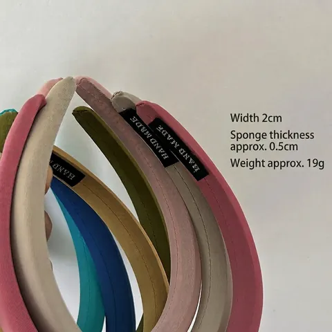 Solid Color Thickened Sponge Headband For Women Korean Style Simple Cloth Wrapped Handmade Hair Band Headwear Fashion Accessories