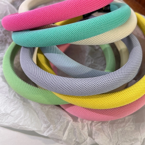 Cerchietto Imbottito in Spugna Fatto a Mano per Donna Tessuto Trama a Nido d'Ape Colore Macaron Cerchietto Ispessito Accessorio Moda Capelli