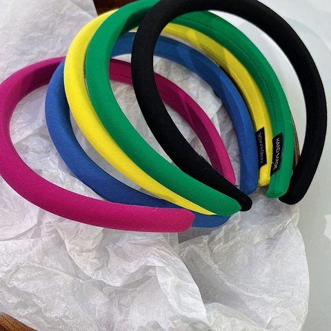 Einfarbig Gepolsterter Schwamm Haarreif Für Damen Vintage Stoff Hoher Scheitel Haarband Handgefertigt Breit Haarschmuck