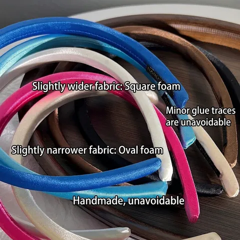Fascia per Capelli in Raso Vintage per Donna Colore Caramella Fatta a Mano Cerchietto Ispessito Antiscivolo Accessori Capelli Moda