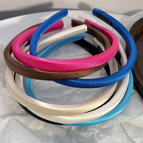 Fascia per Capelli in Raso Vintage per Donna Colore Caramella Fatta a Mano Cerchietto Ispessito Antiscivolo Accessori Capelli Moda