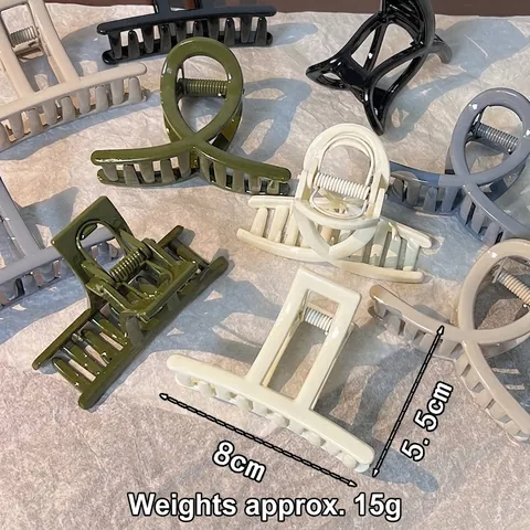 Minimalista Molletta per Capelli in Plastica Grande Stile Coreano Clip a Squalo Geometrica Opaca Lucida Accessori per Capelli Donna Uso Quotidiano