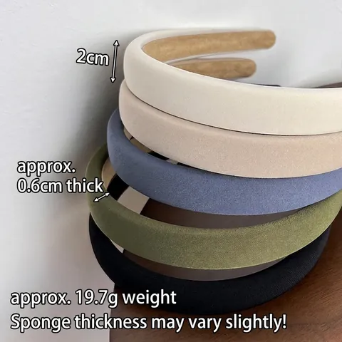 Solid Color Padded Sponge Headband For Women Vintage Fabric Padded Hairband Minimalist Anti Slip Morandi Color Hair Accessories