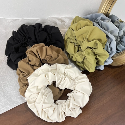 Coleteros de Tela Plisada Extragrandes Estilo Francés Para Mujer Soporte de Coleta Hecho a Mano Minimalista Elegante Accesorios