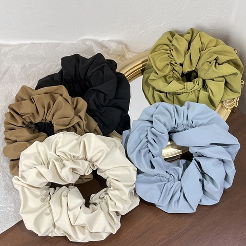 Coleteros de Tela Plisada Extragrandes Estilo Francés Para Mujer Soporte de Coleta Hecho a Mano Minimalista Elegante Accesorios
