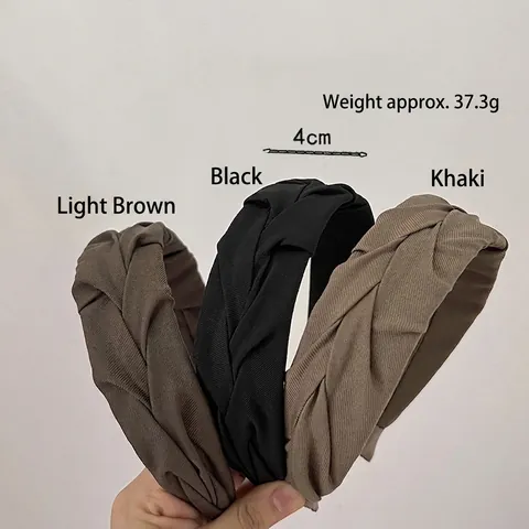 Französisches Vintage Pleated Breiter Haarreif Twisted Knot Stoff Stirnband Für Damen Elegantes Tägliches Haarzubehör