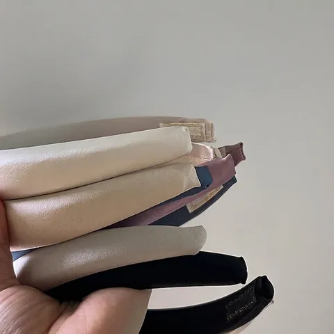 Women Padded Satin Hairband High Crown Solid Color Vintage Sponge Headband Elegant Hair Accessories For Daily Face Washing
