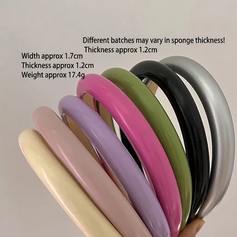 Französischer Stil Gepolsterter Haarreif Für Damen Hoher Schädelaufsatz Schwamm Verdicktes Haarband Kunstleder Minimalist Bonbonfarben Haarschmuck