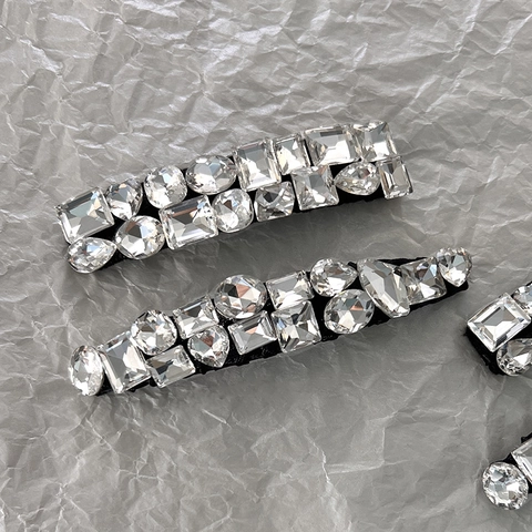 Fermaglio per Capelli in Lega Vintage con Strass Donna Scintillante Cristallo BB Clip Elegante Forcina Laterale Gioielli per Capelli
