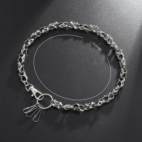 Retro Punk Skull Pant Chain Gothic Metal Waist Chain Hip Hop Rock Wallet Chain Jeans Belt Accessory For Men Women