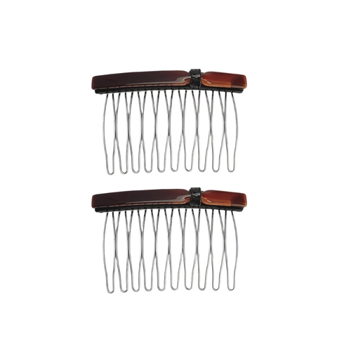 Pettine per Capelli in Acetato Stile Coreano con Denti in Metallo Clip Laterale Accessorio per lo Styling Quotidiano Donna