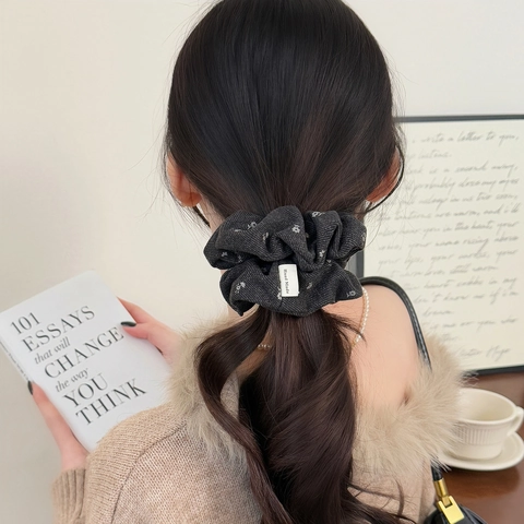Scrunchie in Tessuto Vintage a Piccoli Fiori Elegante Fermacapelli Elastico in Stile Coreano Fatto a Mano Per Donna
