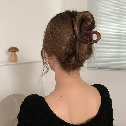 Grandi Pinze per Capelli Opache per Donna Clip in Resina Vintage Francese Accessori per Capelli Antiscivolo per Acconciature