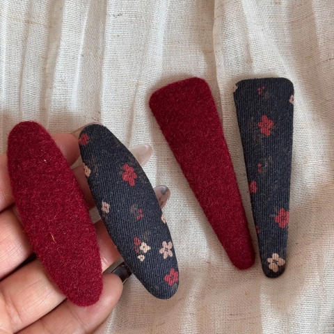 Retro Stoff Blumen Punktmuster BB Haarspangen Für Damen Kinder Geometrische Tropfen Oval Stoffbezogene Legierung Haarnadeln