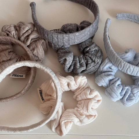 Vintage Cable Knit Headband Wide Brim High Top Ribbed Texture Hairband Knitted Scrunchie For Women Fashion Hair Accessories