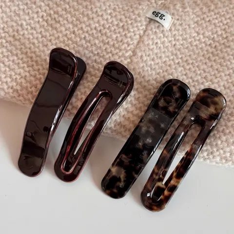 Französische Vintage Acetat Schildpatt Haarspangen Elegante Harz Entenschnabel Clips Hohle Geometrische Haarnadel Damen Accessoires