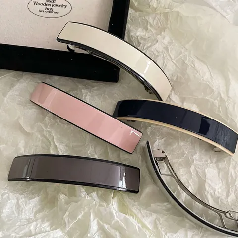Pasador de Pelo de Acetato Minimalista para Mujer Estilo Francés Elegante Rectángulo Clip de Muelle Accesorios para el Cabello