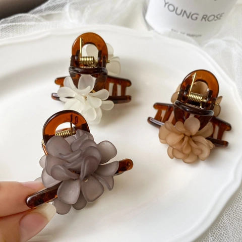 Kamelienblüte Haarklammer Eleganter Harz Schildpatt Kleiner Haarclip Für Damen Prinzessin Halbfrisur Haarschmuck Geschenk