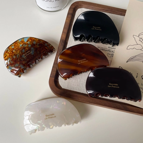 Französischer Vintage Acetat Haarkralle Für Damen Koreanischer Stil Schildpatt Muster Großer Haifisch Clip Handgefertigter Haarschmuck