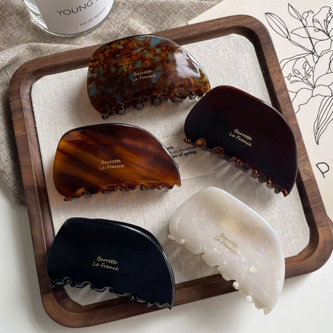 Französischer Vintage Acetat Haarkralle Für Damen Koreanischer Stil Schildpatt Muster Großer Haifisch Clip Handgefertigter Haarschmuck