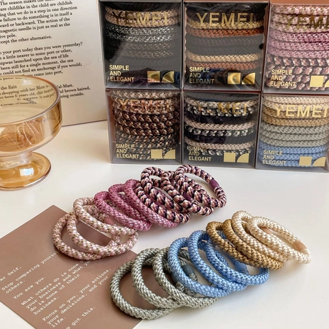 Coleteros Trenzados Sin Costuras de Estilo Francés para Mujer Gomas para el Pelo de Alta Elasticidad Coloridas Tocado Duradero