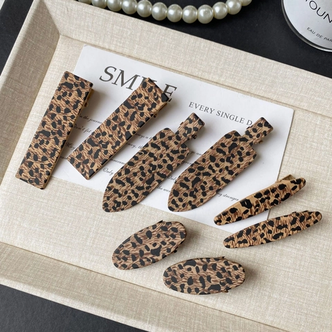 Haarklammern aus Legierung mit Leopardenmuster Retro Korean Style Nahtlose Haarspangen Damen Mode Haarschmuck