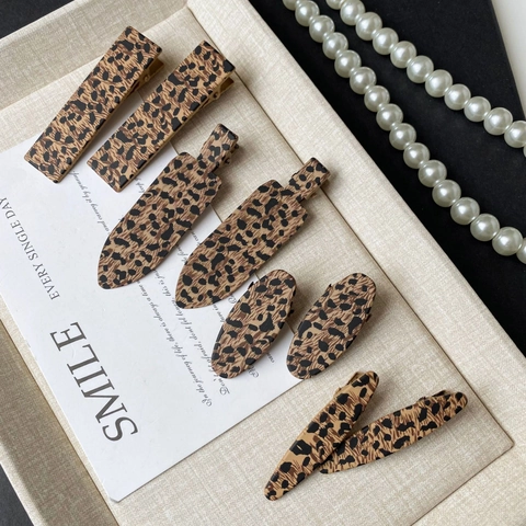 Haarklammern aus Legierung mit Leopardenmuster Retro Korean Style Nahtlose Haarspangen Damen Mode Haarschmuck