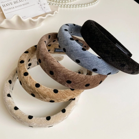 Französischer Vintage Gepunkteter Gepolsterter Haarreif Für Damen Süßer Mode Haarreif Temperament All-match Kopfschmuck Haarschmuck