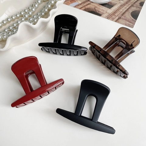 Minimalistische Große Harz Haarkralle Haarklammer Ankara Rot Matt Schwarz Haarnadel Französischer Stil Haarschmuck Für Damen Alltag