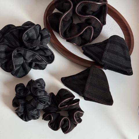 Scrunchies in Tessuto a Righe Vintage Francese per Donna Grandi Elastici per Capelli Fasce per Capelli Eleganti Accessori per Capelli Regalo