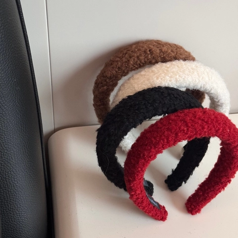 Cerchietto Spesso in Lana di Agnello Autunno Inverno per Donna Elegante Fascia per Capelli Soft Peluche Fascia Accessori per Capelli