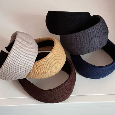 Diadema Ancha de Punto Acanalado Estilo Coreano para Mujer Banda para el Cabello Acolchada Simple Versátil Accesorios Diario