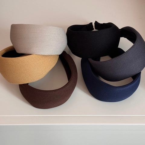 Diadema Ancha de Punto Acanalado Estilo Coreano para Mujer Banda para el Cabello Acolchada Simple Versátil Accesorios Diario