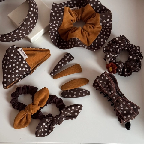 Fermaglio per Capelli Vintage a Fiori e Pois Elegante Fiocco Elastici per Capelli Mollette in Tessuto Stile Coreano Donna Gioielli