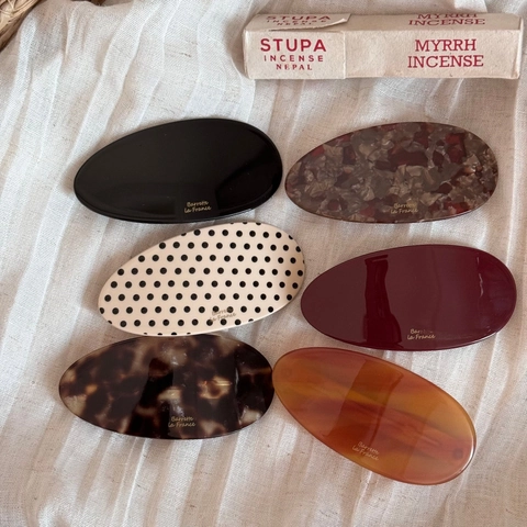 French Vintage Acetate Oval Spring Hair Clip Elegant Marble Tortoiseshell Polka Dot Barrette For Women Hair Accessories Gift