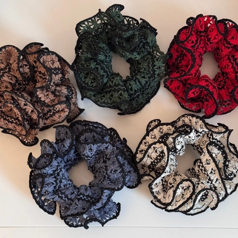 Vintage Koreanischen Stil Spitze Haargummis Damen Hohl Gewebte Blume Elastische Haarbänder Große Stoff Stirnbänder Kopfschmuck