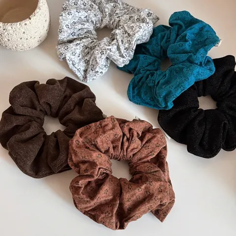 Koreanischer Stil Stoff Blumendruck Scrunchies Große Gefaltete Elastische Haarbänder Für Damen Elegante Handgemachte Kopfschmuck Zubehör