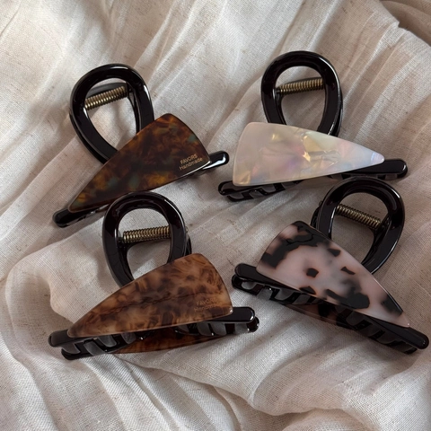 Acetate Triangle Hair Claw Clip Vintage Tortoiseshell Marble Pattern Shark Clip Hairpin Hair Accessories For Women