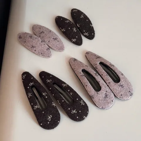 Mignonnes Pinces à Cheveux en Tissu de Laine avec Motif de Nœud Style Coréen Clips à Ressort Ovales en Goutte d'Eau pour Femmes Filles Accessoires de Coiffure Élégants