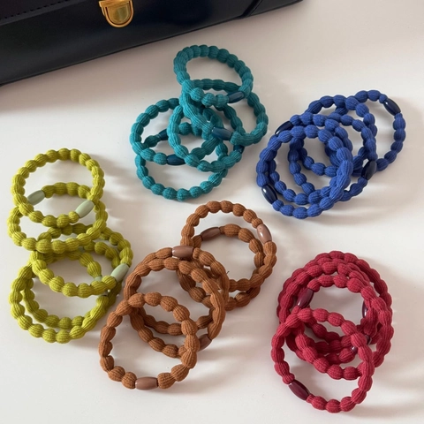High Elasticity Wavy Texture Hair Tie For Women Girls Basic Seamless Candy Color Hair Rope Ponytail Holder Hair Accessories
