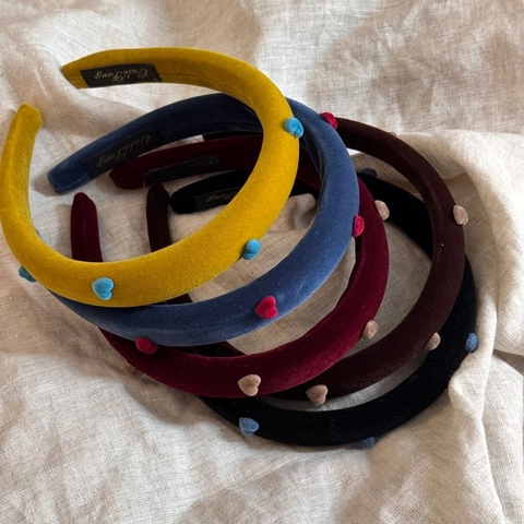 Diadema de Terciopelo Estilo Dulce Coreano para Mujer Con Diseño de Corazón Flocado 3D Accesorios de Moda para el Cabello