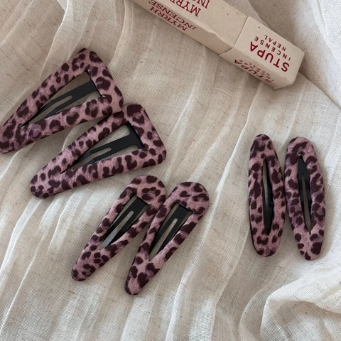 Fermagli Per Capelli Avvolti In Tessuto Con Stampa Leopardata Rosa Moda Retro BB Clip Laterali Stile Coreano Dolce Gioielli Per Capelli Da Donna