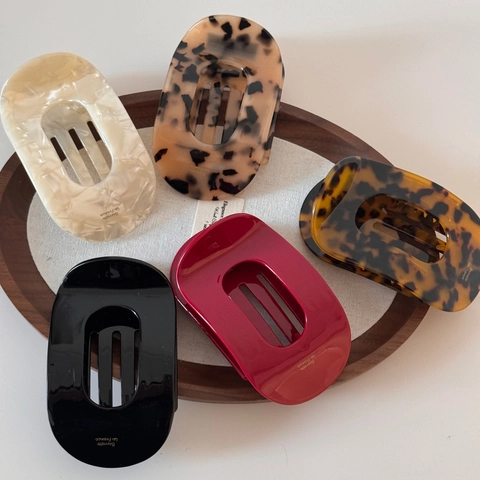 Französisch Vintage Acetat Haarklammer Große Marmor Schildpatt Haarnadeln Minimalistisch Haarschmuck Für Damen Haarclip