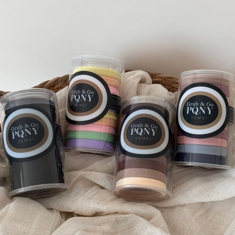Juego de Scrunchies de Alta Elasticidad para Mujer Textura de Onda Minimalista Color Morandi Soportes de Cola de Caballo Enlatados Sin Costuras