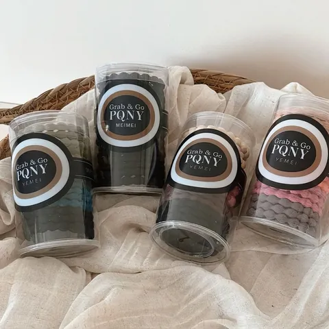 Juego de Scrunchies de Alta Elasticidad para Mujer Textura de Onda Minimalista Color Morandi Soportes de Cola de Caballo Enlatados Sin Costuras