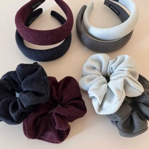Coleteros de Terciopelo Grandes para Mujer Otoño Invierno Color Sólido Diademas de Franela Hechas a Mano Elegantes Accesorios para el Cabello