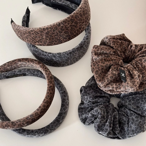 Diadema Vintage con Estampado de Leopardo Terciopelo Esponja Moda de Otoño Invierno Accesorios para el Cabello Mujer