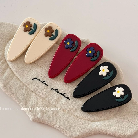 Premium Acetate Flower Hair Clips Korean Style Sweet Floral Duckbill Clip For Women Daily Side Fringe Hair Accessories