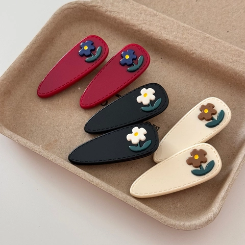 Premium Acetate Flower Hair Clips Korean Style Sweet Floral Duckbill Clip For Women Daily Side Fringe Hair Accessories